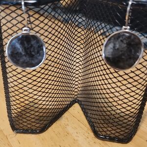 Silpada Silver and Black Circle Earrings